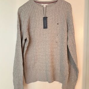 Tommy Hilfiger Heather Gray Cable Knit Sweater